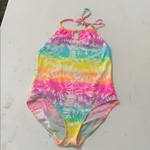 tie die one piece bathing suit